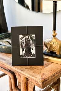 Leather Goods: Black Leather Photo Frame 4x6