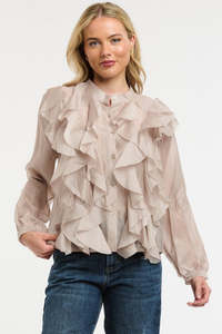 Urban Luxury: URBAN LUXURY Chiffon Blouse - Champagne