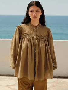 DEVOTION TWINS Voile Shirt - Khaki