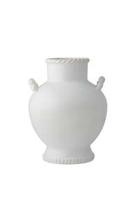 For Her: White Rope Handle Ceramic Vase