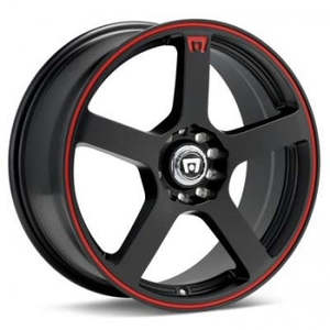 17 Wheels: Motegi Mr116 Matte Black Red Stripe