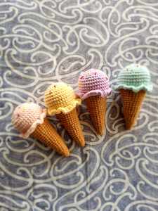 Crochet Play Food: Crochet Ice Cream Set 4pcs