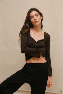 Top: Fundamental Cardi | Rib | Cacao