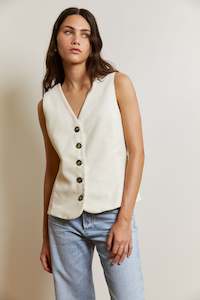 waistcoat: Longline Waistcoat | Cotton Cord | Salt