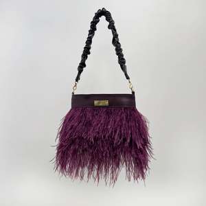 Ruffled Feathers: Feathered Bag - Plum