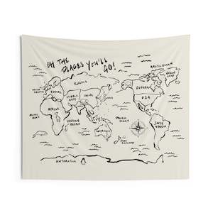 Home Decor: World Map Wall Tapestry