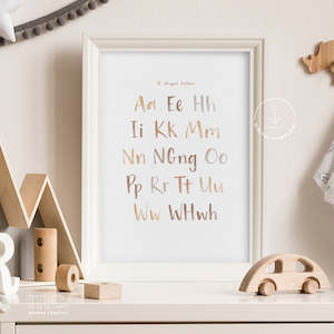 Digital Downloads: 'Arapū Māori' Alphabet Poster - Digital Download