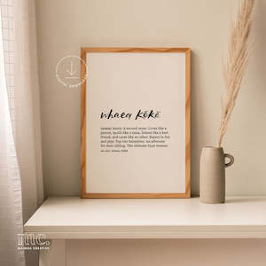 'Whaea Kēkē / Kōkā' Aunty Definition Print - Digital Download