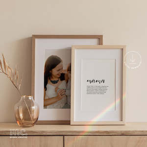 Digital Downloads: 'Māmā' Definition Print - Digital Download with Bonus Greeting Card