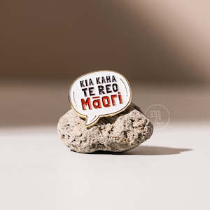 Te Reo Maori Gifts For 25 Or Under: 'Kia Kaha Te Reo Māori' Enamel Badge Pin