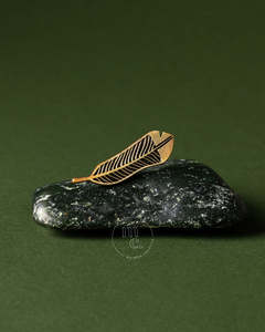 Gifts 50 Or Under: Huia Feather Antique Gold Pin