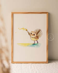 Digital Downloads: Pīwakawaka Painting Watercolour Print | Digital Download