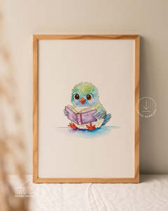 Digital Downloads: Kererū Reading Watercolour Print | Digital Download