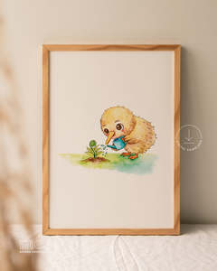 Digital Downloads: Kiwi Watering Fern Watercolour Print | Digital Download