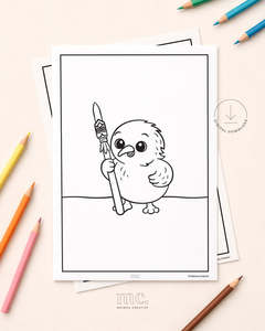 Digital Downloads: Kiwi Taiaha Colouring Page