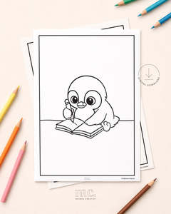 Digital Downloads: Kororā Writing Colouring Page