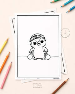 Digital Downloads: Kororā Poi Colouring Page