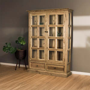 Versailles: Versailles Large Oak Display Cabinet
