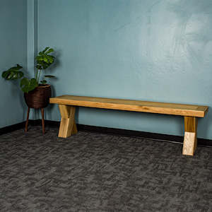 Maximus Oak Cross Leg Bench Seat (1.9m)