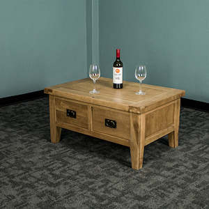 Yes: Yes 2 Drawer Oak Coffee Table