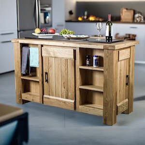 Camden Granite Top Oak Kitchen Workbench