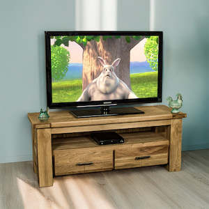 Camden: Camden 2 Drawer White Oak Entertainment Unit