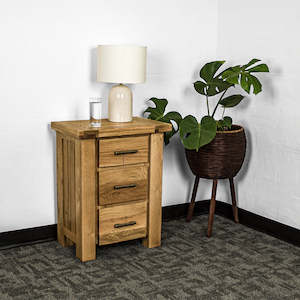 Camden 3 Drawer Oak Bedside Table