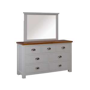 Alton 7 Drawer Pine Dresser & Mirror