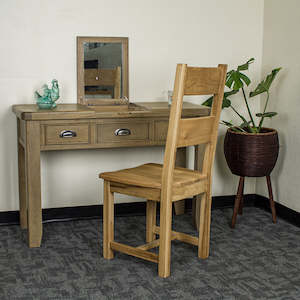 Houston Oak Dressing Table With Mirror