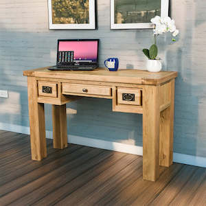 Amstel 3 Drawer Oak Dressing Table / Desk