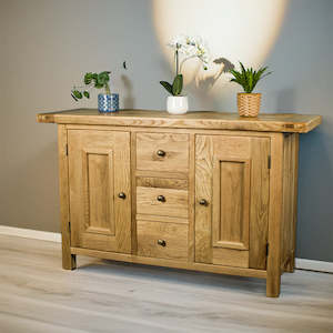 Farmhouse: Farmhouse 3 Drawer Rustic Oak Buffet