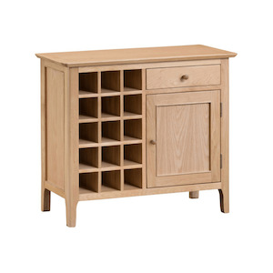 Wine Rack: Northampton Oak Buffet with Wine Rack
