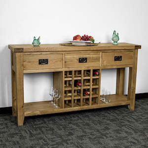 Wine Rack: Yes Large Oak Sideboard with Wine Rack