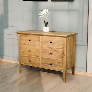 Beethoven Oak Lowboy Six Drawer Chest