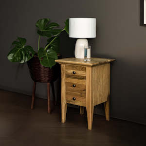 Beethoven Oak Bedside Table 3 Drawers