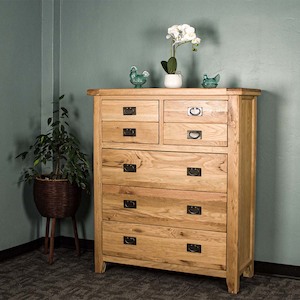 Vienna 7 Drawer Oak Tallboy