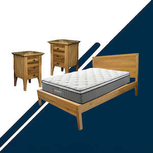 Ormond Oak Queen Bedroom Suite with Pillow Top Pocket Spring Mattress