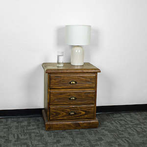 Heid Large 3 Drawer Pine Bedside