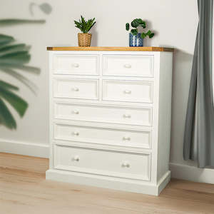 Tuscan: Tuscan Recycled Pine Large Seven Drawer Tallboy
