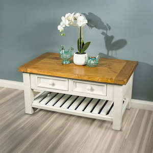 Tuscan: Tuscan Recycled Pine 2 Drawer Coffee Table