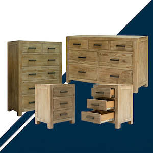 Vancouver Stonewash 4-piece Bedroom Suite