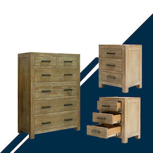 Vancouver Stonewash 3-Piece Bedroom Suite