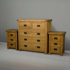 Queensland 3 Piece Bedroom Suite with 3 Drawer Bedsides
