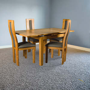 Bristol 4 Seater Extending Oak Dining Suite with Upholstered Back Chairs
