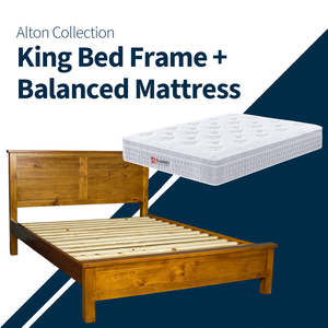 Alton Rimu King Bed Frame + Balanced Euro Top Mattress