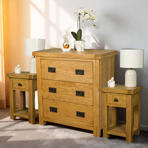 Oak Furniture: Queensland Compact Bedroom Suite
