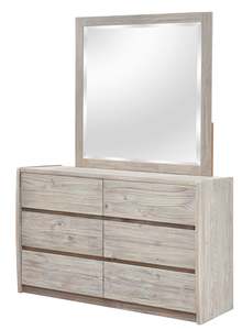 Charlotte 6 Drawer NZ Pine Lowboy & Mirror
