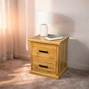 New Arrivals: Hive 2 Drawer NZ Pine Large Bedside Cabinet