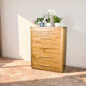 Kimberly 5 Drawer NZ Pine Tallboy