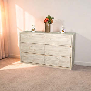 Charlotte: Charlotte 6 Drawer NZ Pine Lowboy